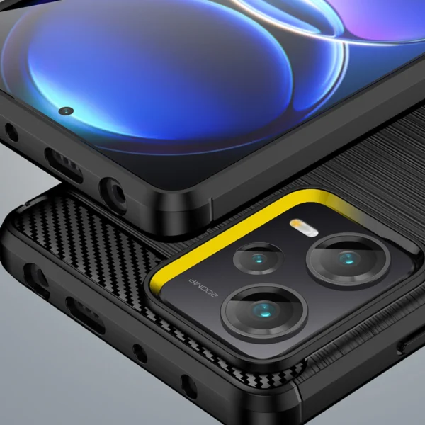 Carbon Case case for Xiaomi Redmi Note 12 Pro+ flexible silicone carbon cover blackeng