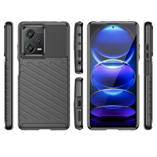 Thunder Case case for Xiaomi Redmi Note 12 Pro+ silicone armor case blackeng