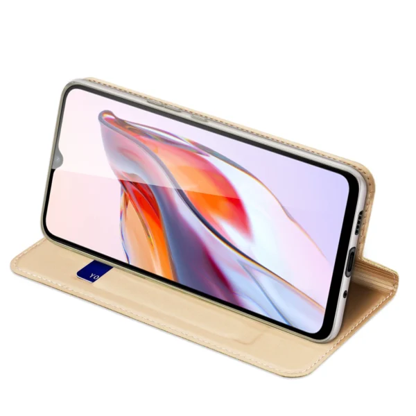 Dux Ducis Skin Pro Case For Xiaomi Redmi 11A / Poco C55 / Redmi 12C Cover Flip Card Wallet Stand Goldeng