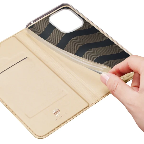 Dux Ducis Skin Pro Case For Xiaomi Redmi 11A / Poco C55 / Redmi 12C Cover Flip Card Wallet Stand Goldeng