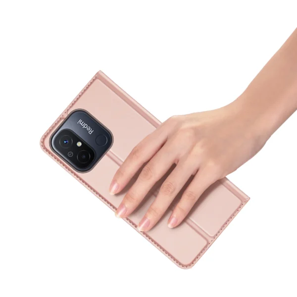 Dux Ducis Skin Pro Case For Xiaomi Redmi 11A / Poco C55 / Redmi 12C Cover Flip Card Wallet Stand Pinkeng