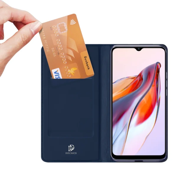Dux Ducis Skin Pro Case For Xiaomi Redmi 11A / Poco C55 / Redmi 12C Cover Flip Card Wallet Stand Blueeng