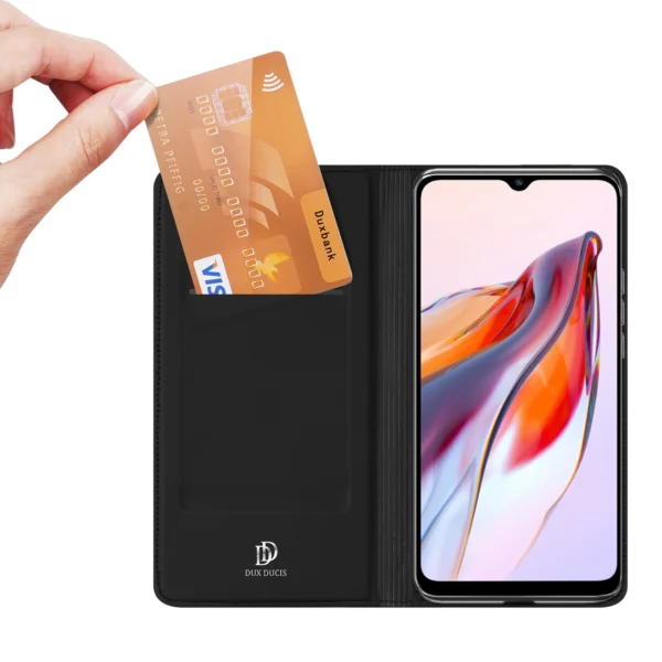 Dux Ducis Skin Pro Case For Xiaomi Redmi 11A / Poco C55 / Redmi 12C Flip Cover Card Wallet Stand Blackeng