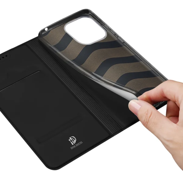 Dux Ducis Skin Pro Case For Xiaomi Redmi 11A / Poco C55 / Redmi 12C Flip Cover Card Wallet Stand Blackeng