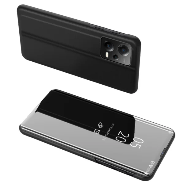 Clear View Case cover for Xiaomi Redmi Note 12 Pro+ with a flip cover blackeng