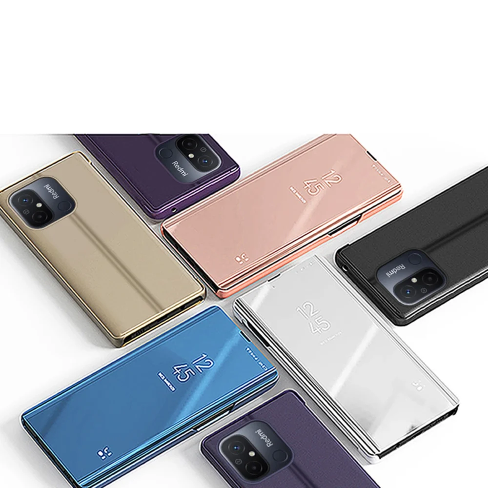 Clear View Case cover for Xiaomi Redmi 11A / Poco C55 / Redmi 12C flip case blackeng