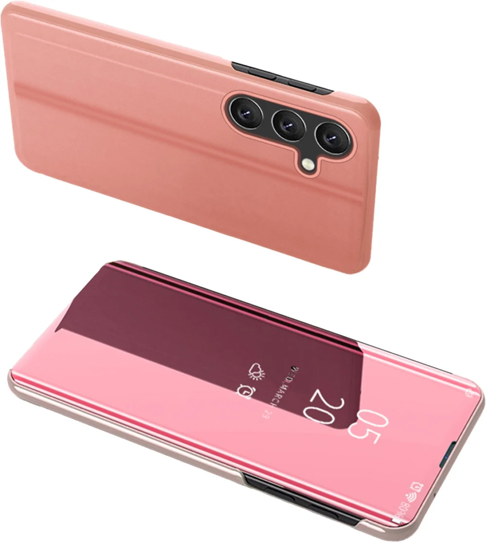 Clear View Case cover for Samsung Galaxy A24 4G cover with a flap pinkeng