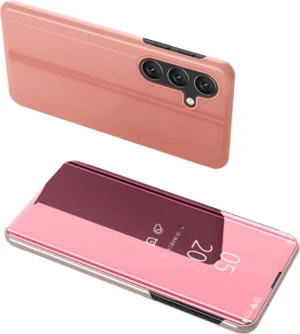 Clear View Case cover for Samsung Galaxy A24 4G cover with a flap pinkeng