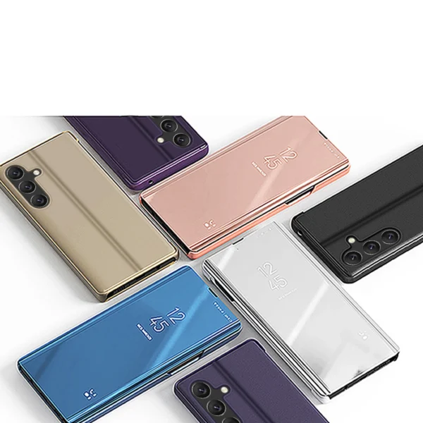 Clear View Case cover for Samsung Galaxy A24 4G cover with a flap pinkeng