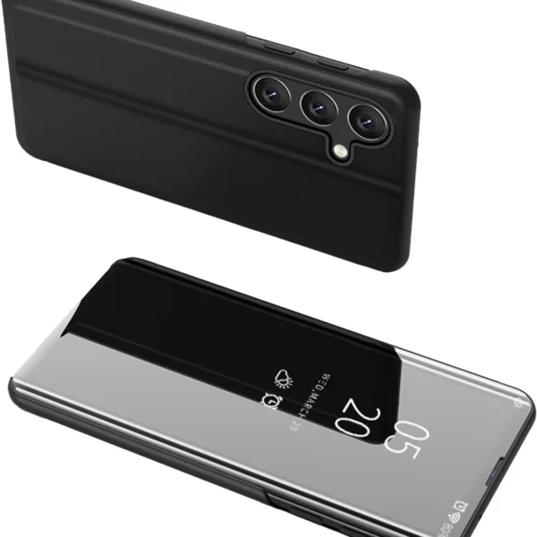 Clear View Case cover for Samsung Galaxy A24 4G flip cover blackeng