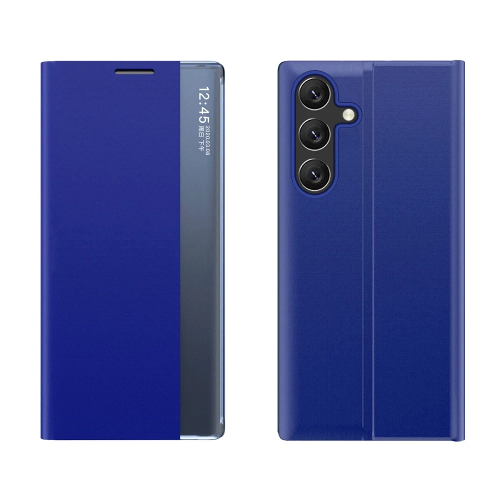 New Sleep Case for Samsung Galaxy A24 4G cover with flip stand blueeng