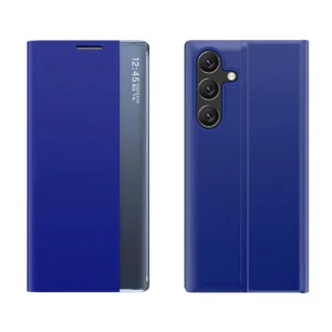 New Sleep Case for Samsung Galaxy A24 4G cover with flip stand blueeng