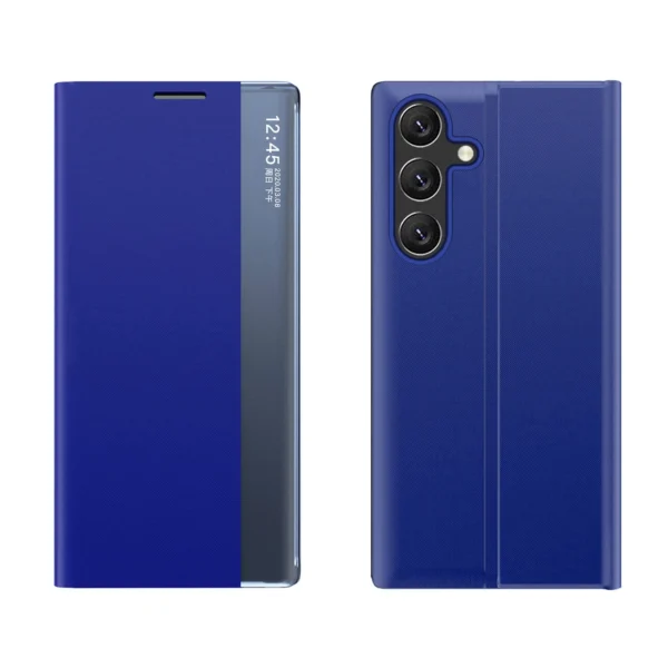 New Sleep Case for Samsung Galaxy A24 4G cover with flip stand blueeng