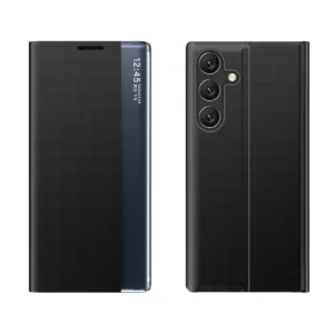 New Sleep Case for Samsung Galaxy A24 4G cover with flip stand blackeng