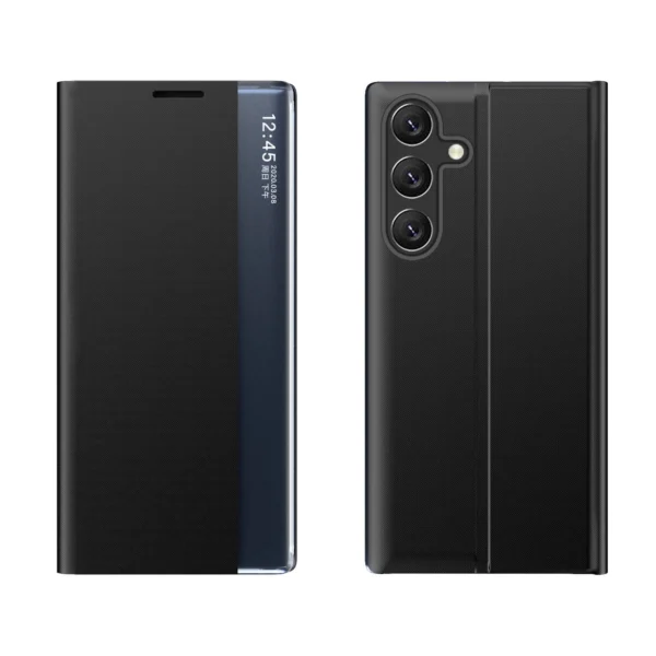 New Sleep Case for Samsung Galaxy A24 4G cover with flip stand blackeng