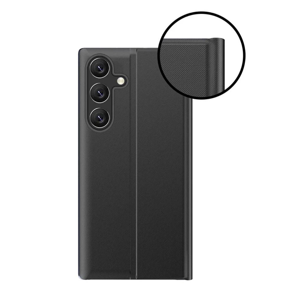 New Sleep Case for Samsung Galaxy A24 4G cover with flip stand blackeng