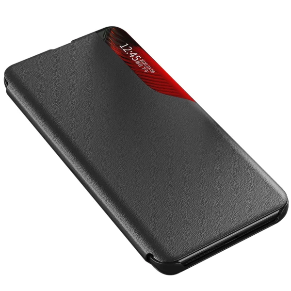 Eco Leather View Case Cover for Xiaomi Redmi Note 12 5G / Poco X5 5G with Flip Stand Blackeng