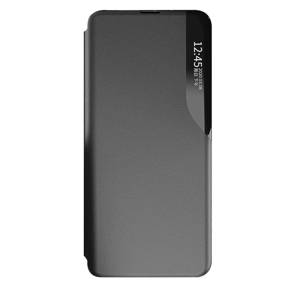 Eco Leather View Case Cover for Xiaomi Redmi Note 12 5G / Poco X5 5G with Flip Stand Blackeng