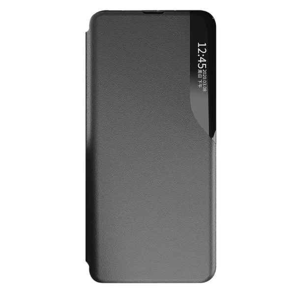 Eco Leather View Case Cover for Xiaomi Redmi Note 12 5G / Poco X5 5G with Flip Stand Blackeng