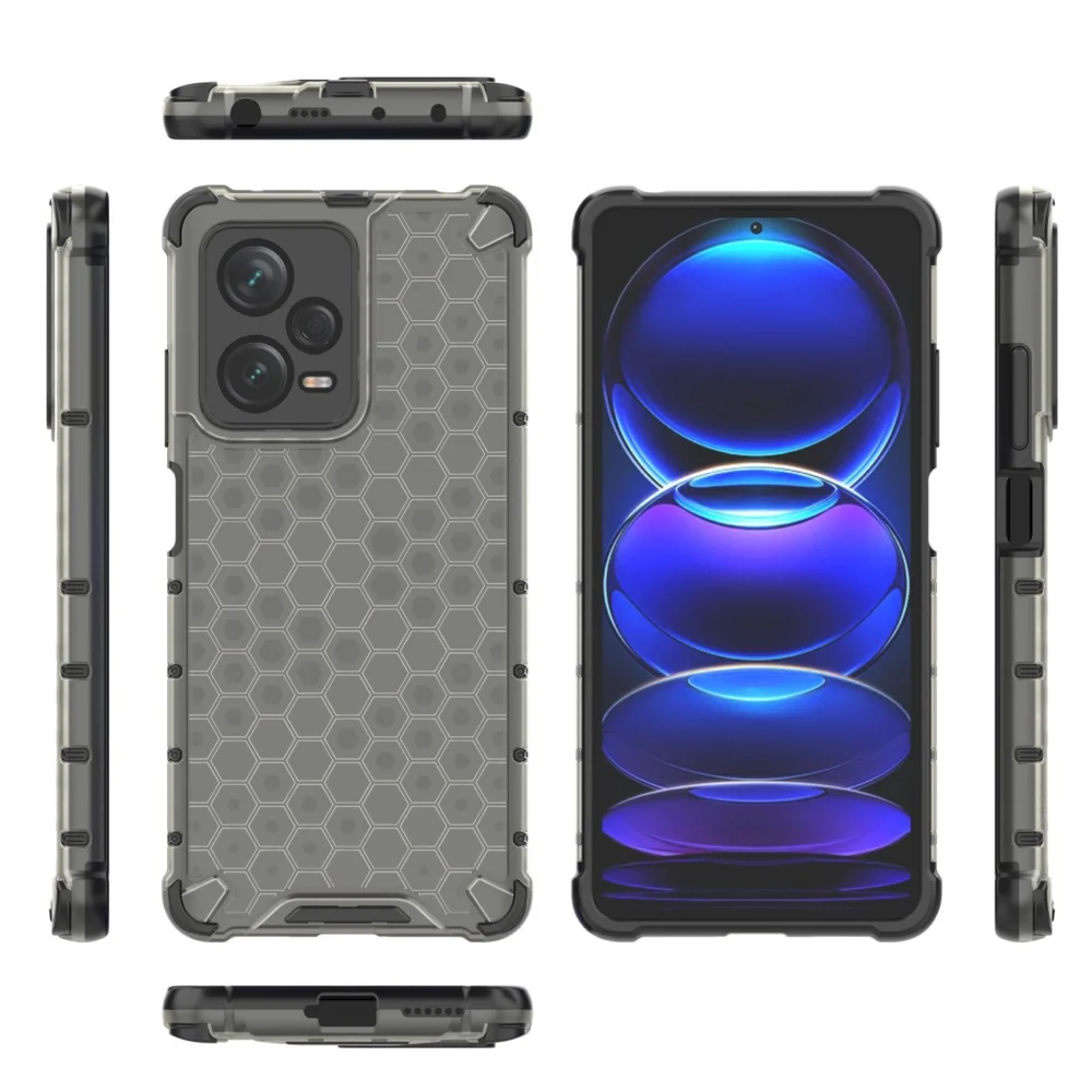 Honeycomb case for Xiaomi Redmi Note 12 Pro+ armored hybrid cover blackeng