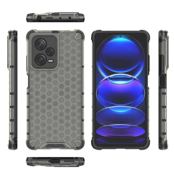 Honeycomb case for Xiaomi Redmi Note 12 Pro+ armored hybrid cover blackeng