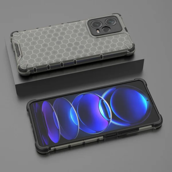 Honeycomb case for Xiaomi Redmi Note 12 Pro+ armored hybrid cover blackeng