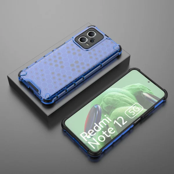 Honeycomb case for Xiaomi Redmi Note 12 5G / Poco X5 5G armored hybrid case blueeng
