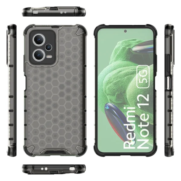 Honeycomb case for Xiaomi Redmi Note 12 5G / Poco X5 5G armored hybrid cover blackeng