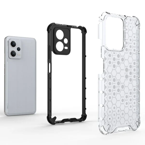 Honeycomb case for Xiaomi Redmi Note 12 5G / Poco X5 5G armored hybrid cover blackeng