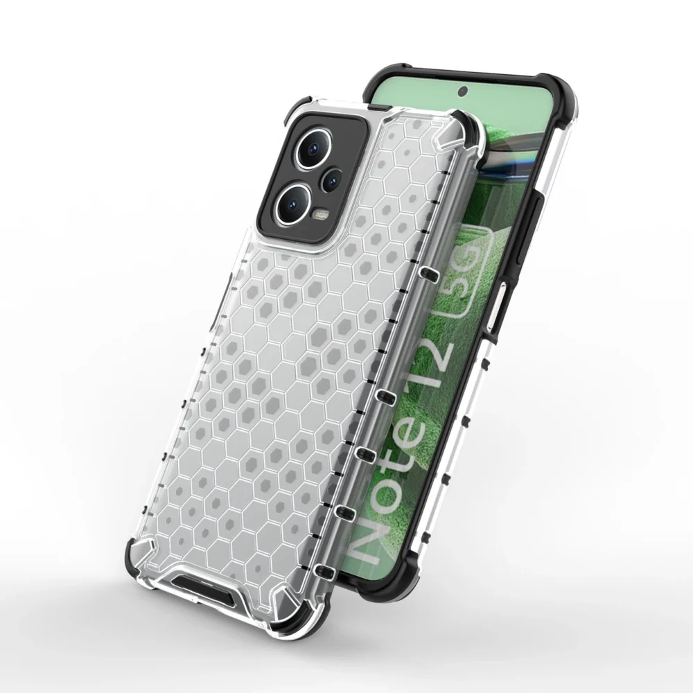 Honeycomb case for Xiaomi Redmi Note 12 5G / Poco X5 5G armored hybrid cover blackeng
