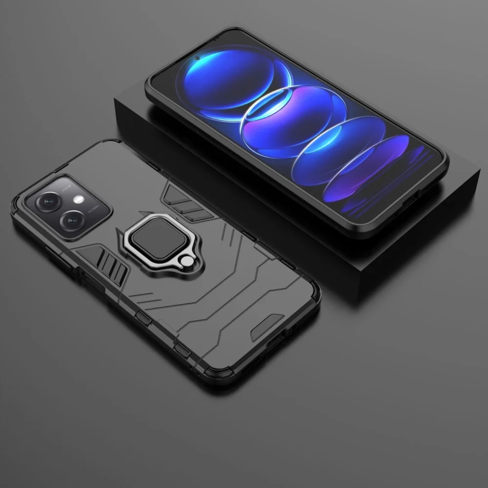 Ring Armor Case for Xiaomi Redmi Note 12 5G / Poco X5 5G Armor Cover Magnetic Holder Ring Blackeng