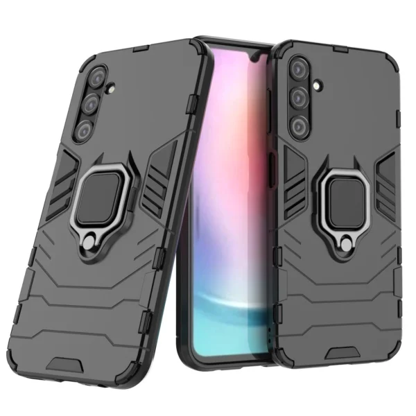 Ring Armor case for Samsung Galaxy A24 4G armored cover magnetic holder ring blackeng