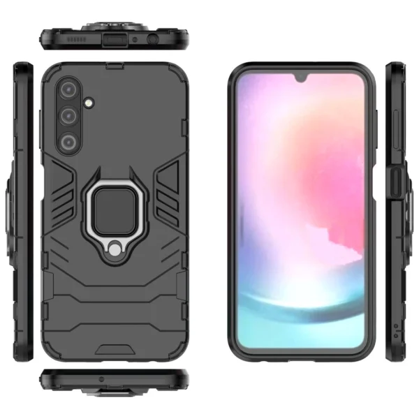 Ring Armor case for Samsung Galaxy A24 4G armored cover magnetic holder ring blackeng