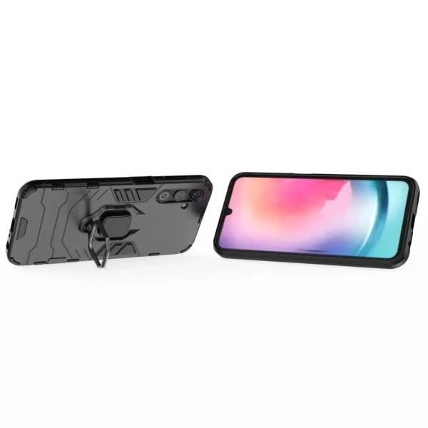 Ring Armor case for Samsung Galaxy A24 4G armored cover magnetic holder ring blackeng