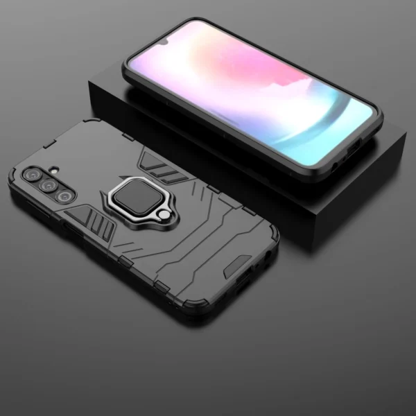 Ring Armor case for Samsung Galaxy A24 4G armored cover magnetic holder ring blackeng