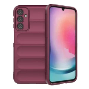 Magic Shield Case for Samsung Galaxy A24 4G flexible armored cover burgundyeng
