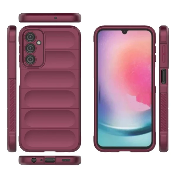 Magic Shield Case for Samsung Galaxy A24 4G flexible armored cover burgundyeng