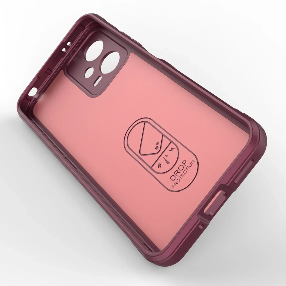 Magic Shield Case Cover for Xiaomi Redmi Note 12 5G / Poco X5 5G Flexible Armor Cover Burgundyeng
