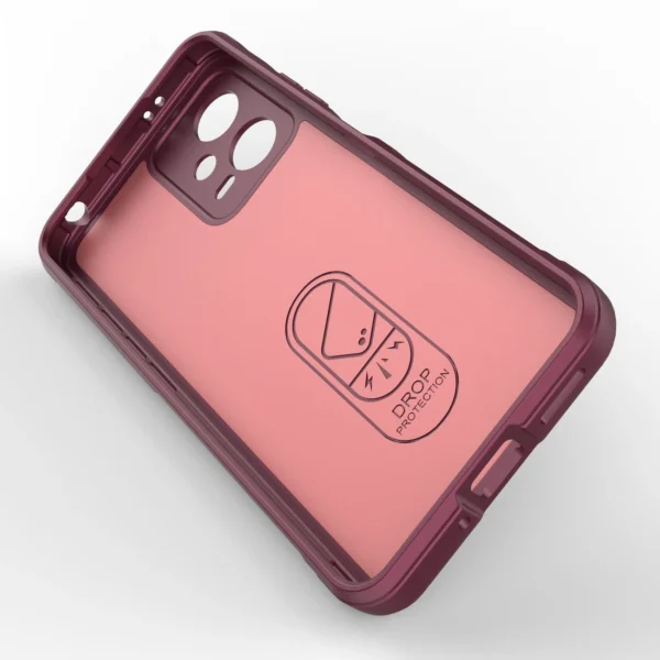 Magic Shield Case Cover for Xiaomi Redmi Note 12 5G / Poco X5 5G Flexible Armor Cover Burgundyeng