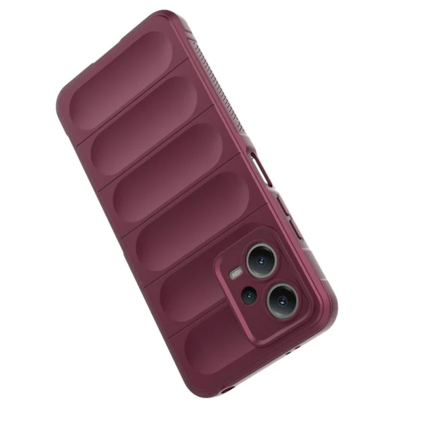 Magic Shield Case Cover for Xiaomi Redmi Note 12 5G / Poco X5 5G Flexible Armor Cover Burgundyeng
