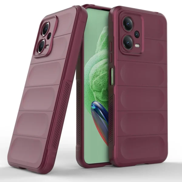 Magic Shield Case Cover for Xiaomi Redmi Note 12 5G / Poco X5 5G Flexible Armor Cover Burgundyeng