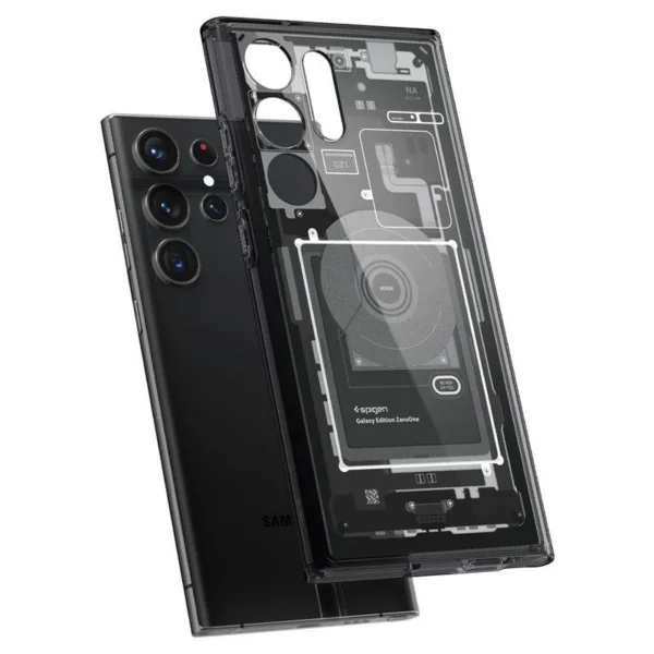 Spigen Ultra Hybrid Case for Samsung Galaxy S23 Ultra - Dark Gray (Zero One Pattern)eng