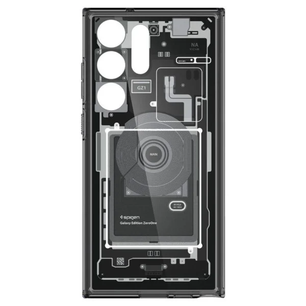 Spigen Ultra Hybrid Case for Samsung Galaxy S23 Ultra - Dark Gray (Zero One Pattern)eng