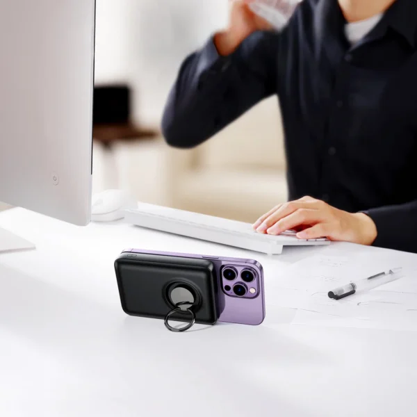 Wireless powerbank 10000mAh Joyroom JR-W050 20W MagSafe with stand + USB-C cable - whiteeng