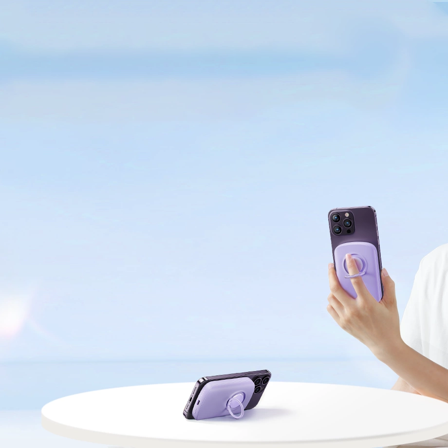 Wireless powerbank 6000mAh Joyroom JR-W030 20W MagSafe with ring and stand - purpleeng
