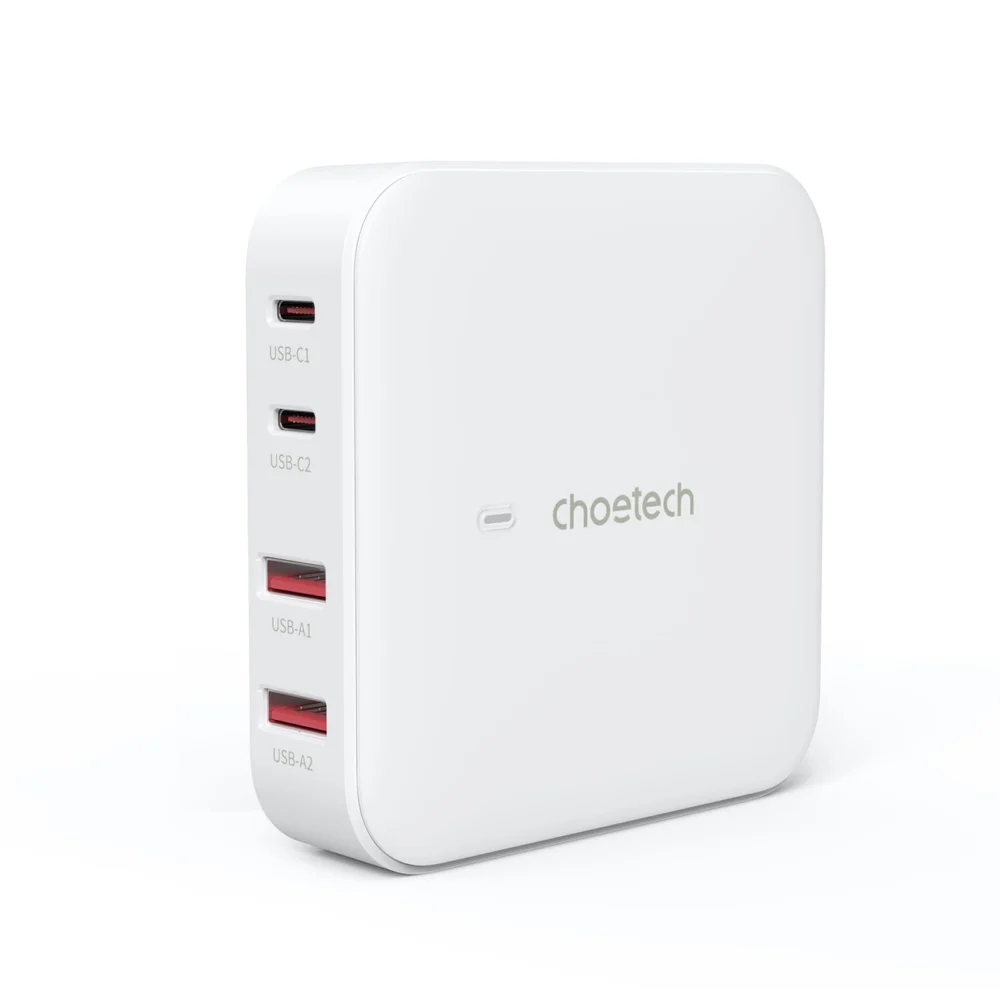 Choetech PD8008 100W GaN fast charger 2x USB-A / 2x USB-C - whiteeng