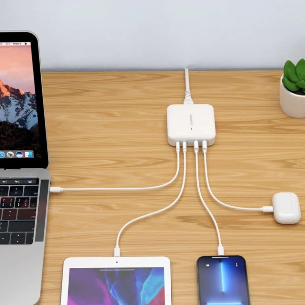 Choetech PD8008 100W GaN fast charger 2x USB-A / 2x USB-C - whiteeng
