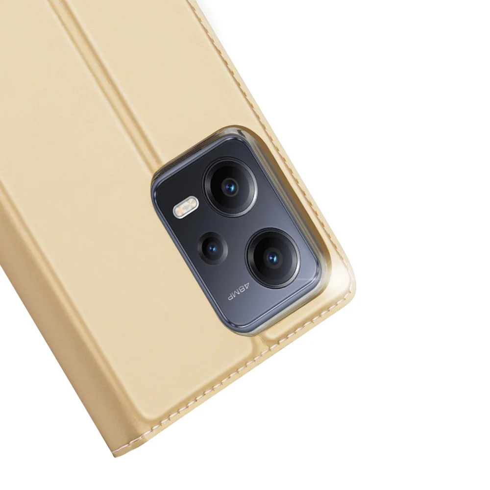 Dux Ducis Skin Pro Case For Xiaomi Redmi Note 12 5G / Poco X5 5G Flip Cover Card Wallet Stand Goldeng