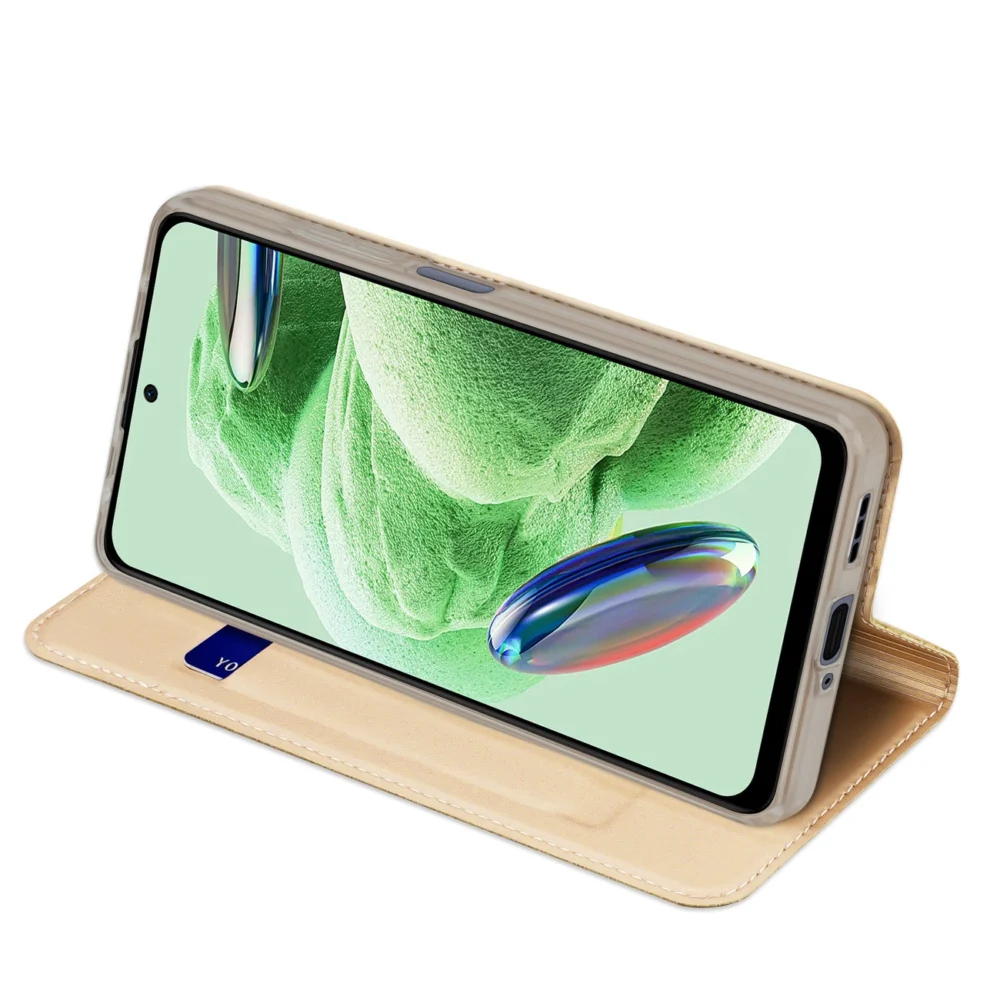 Dux Ducis Skin Pro Case For Xiaomi Redmi Note 12 5G / Poco X5 5G Flip Cover Card Wallet Stand Goldeng