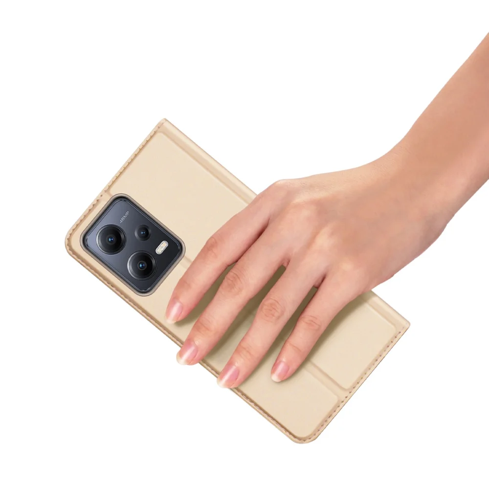 Dux Ducis Skin Pro Case For Xiaomi Redmi Note 12 5G / Poco X5 5G Flip Cover Card Wallet Stand Goldeng